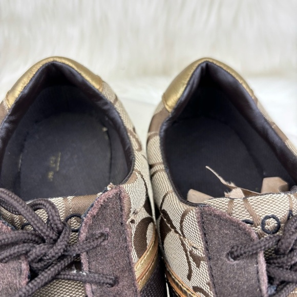 Coach Jayme Sneakers Brown Logo Size 8 Woman - Picture 8 of 9